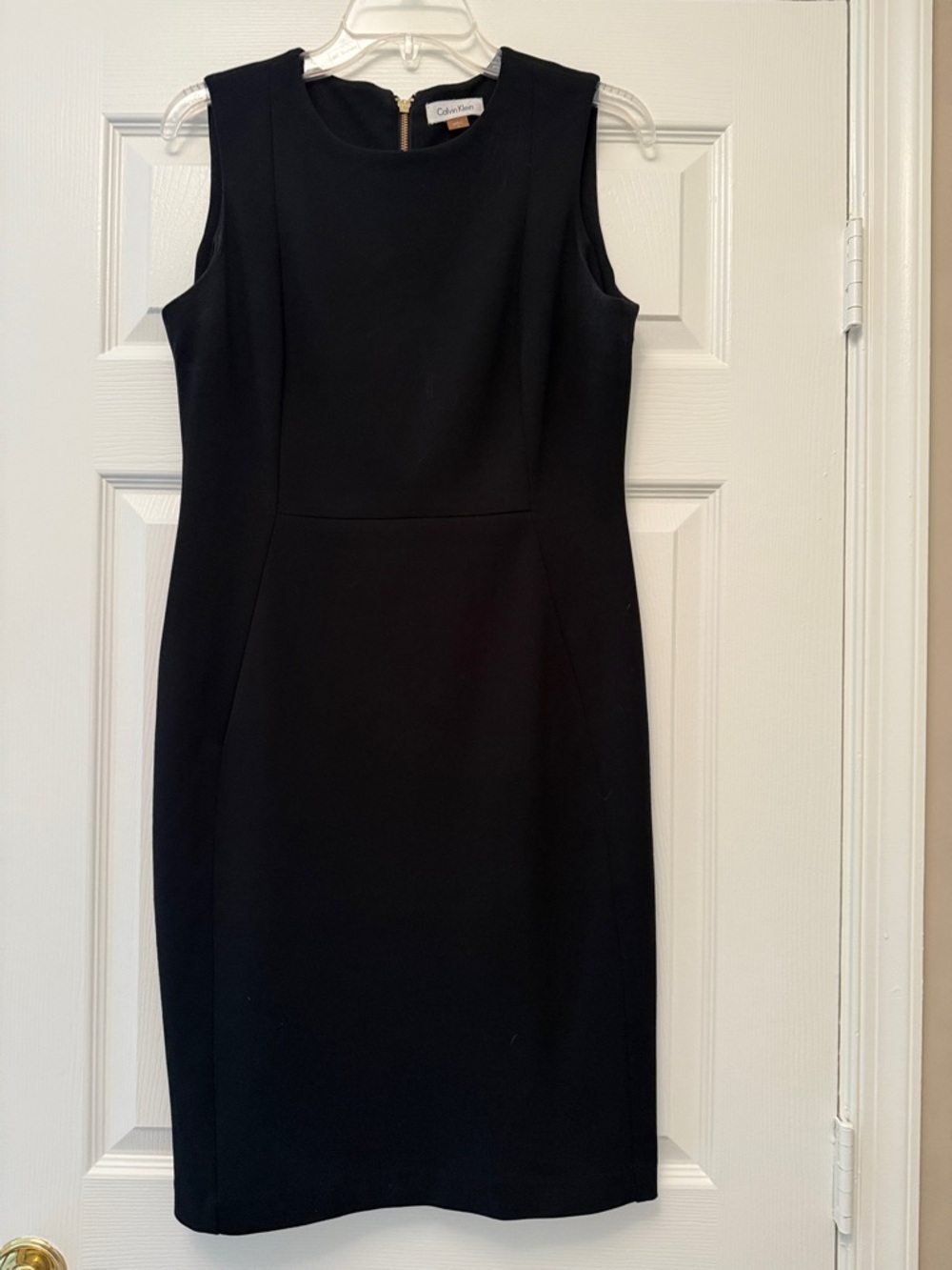Calvin Klein Classic Black Sleeveless Midi Sheath Dress